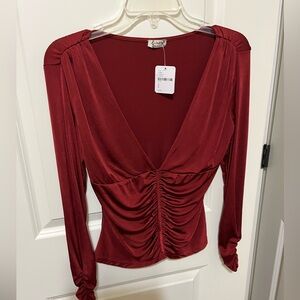 Free people wine color blouse S